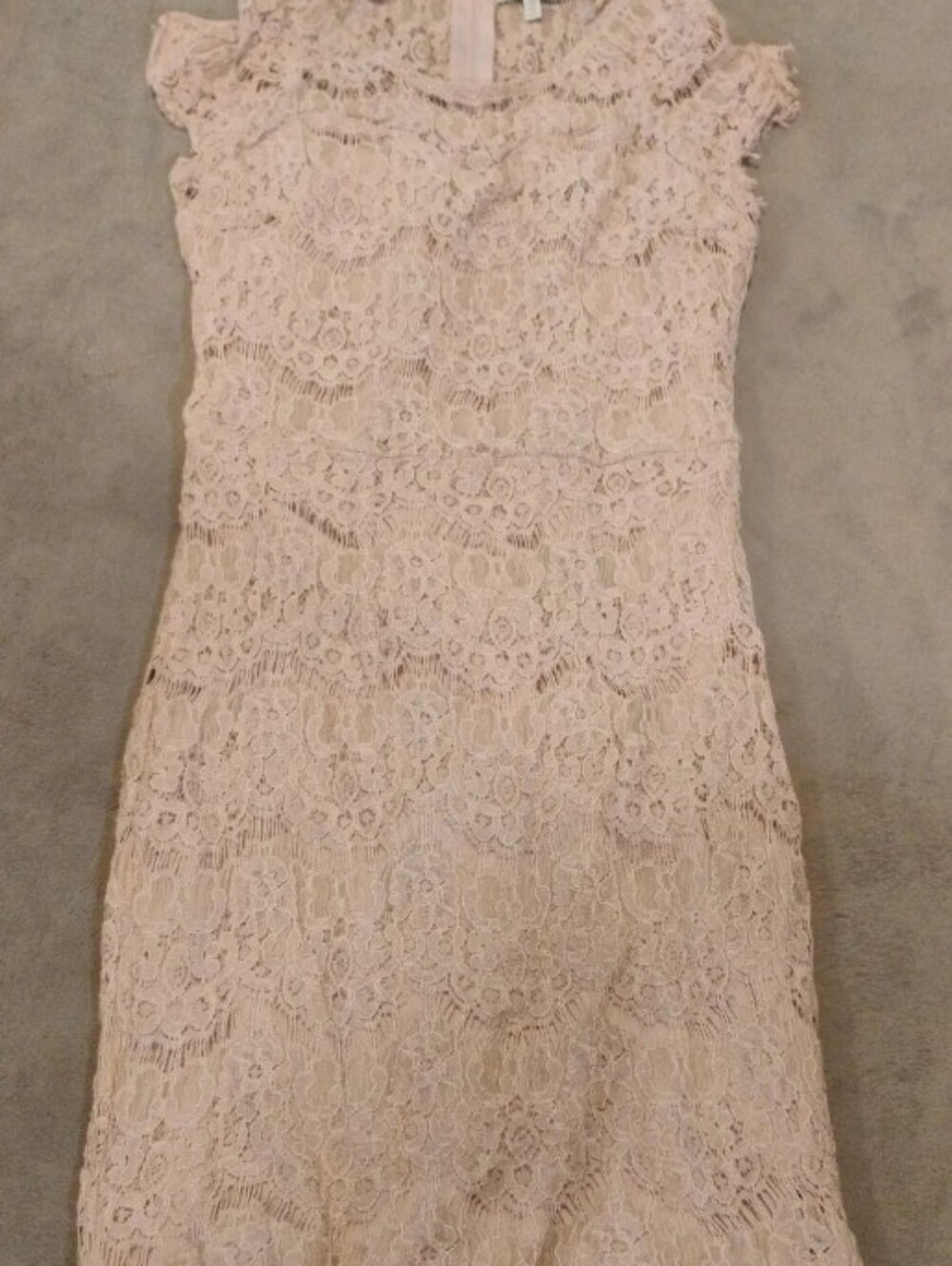 Charlotte Russe Pink Lace Cap Sleeve Sheath Mini Dress - XS